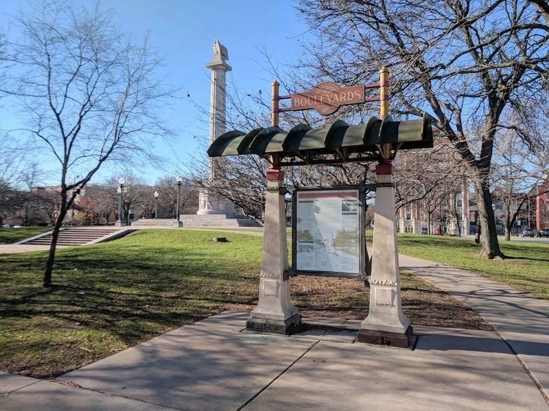 Historic Boulevards marker in Logan Square