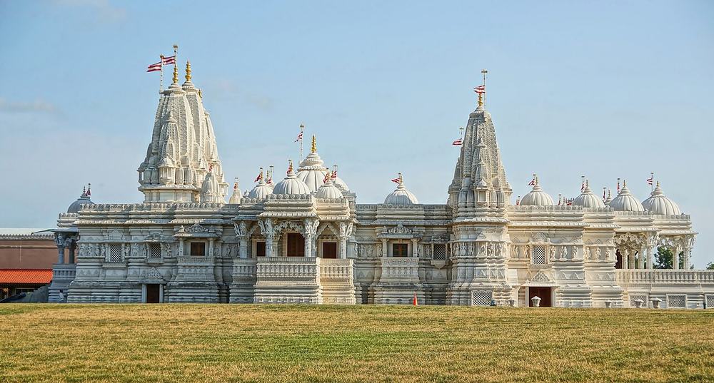 The carved stone BAPS Hindu temple in Bartlett