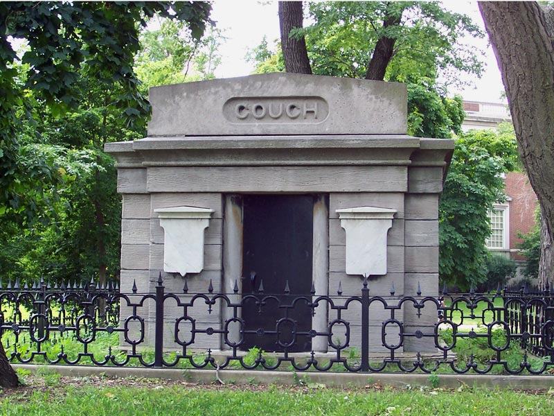 The stone Couch Mausoleum in Lincoln Park