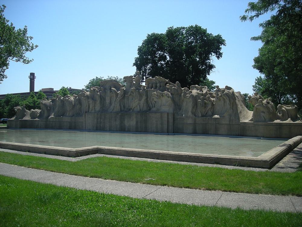 Lorado Taft's Fountain of Time at the west end of the Midway