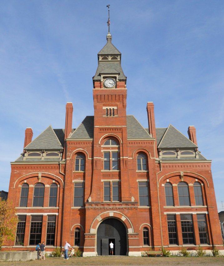 The restored Pullman clock tower and administration building