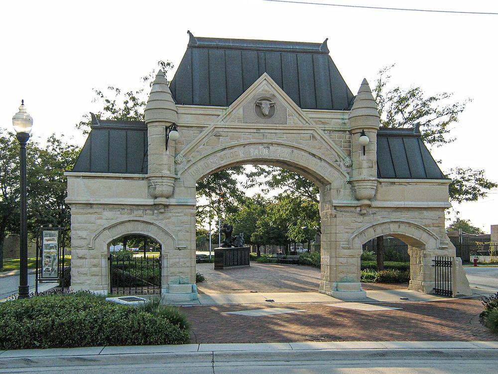 The limestone Union Stock Yard Gate